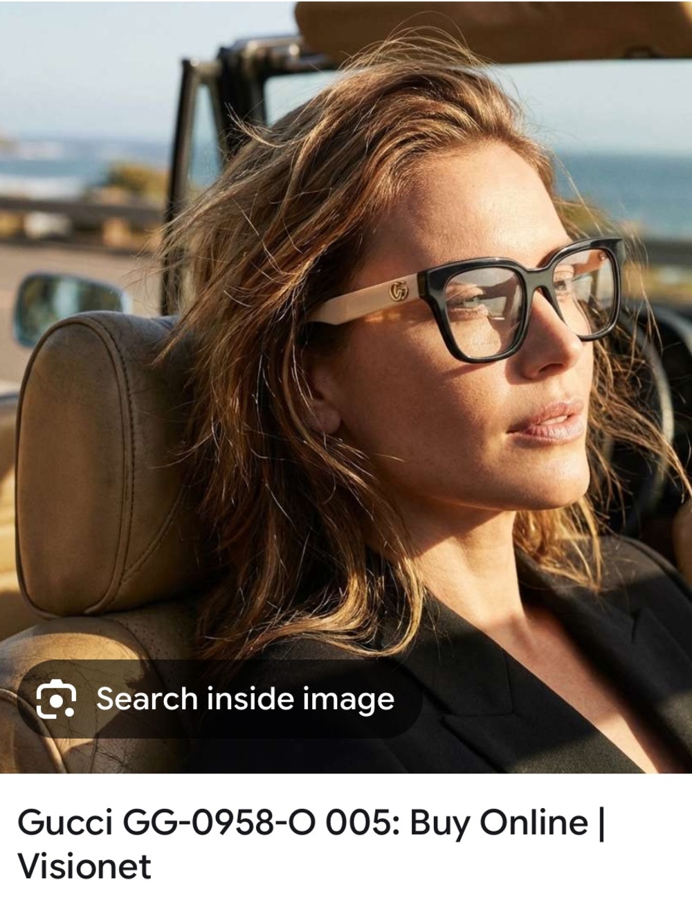 Gucci Beige and Black Square Frame Glasses - GG-0958-O like new authentic